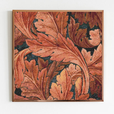 William Morris Acanthus Cross Stitch Sewing Modern Embroidery Pattern DMC Classic Artwork Art Needlework Embroidery Cottagecore