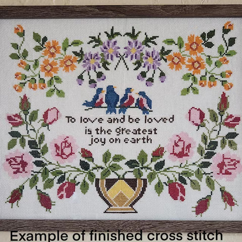 To love and be loved. Floral quote Cross stitch pattern