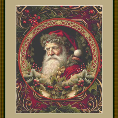 Victorian Santa (Small) counted cross stitch pattern by Ivy Cottage Home (Digital Format)
