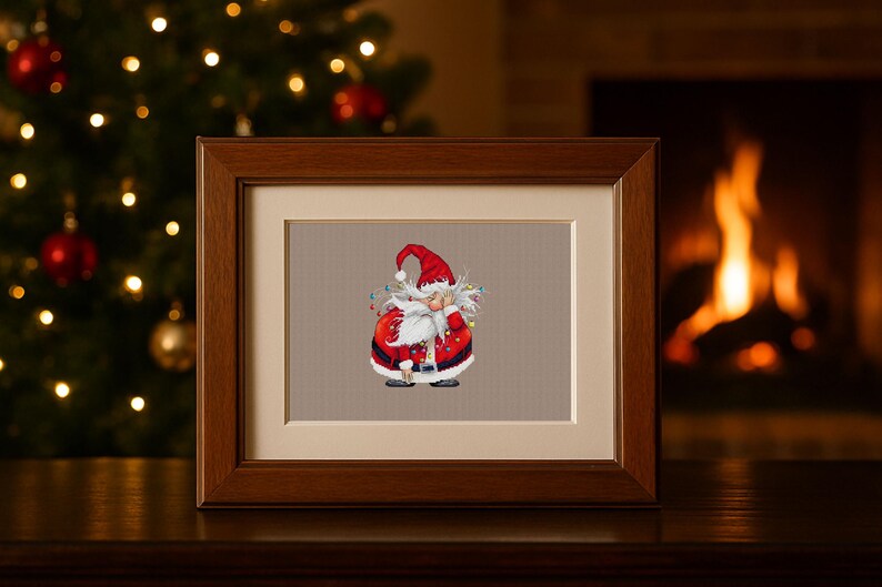 Cute Santa Cross Stitch Pattern | Cozy Christmas Decor | Beginner Cross Stitch | Modern Holiday Embroidery | Holiday Stitch | Santa Decor