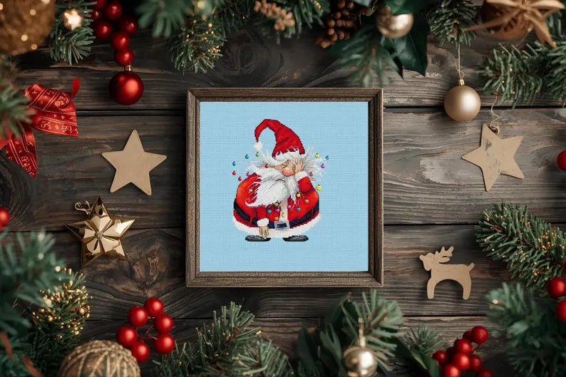 Cute Santa Cross Stitch Pattern | Cozy Christmas Decor | Beginner Cross Stitch | Modern Holiday Embroidery | Holiday Stitch | Santa Decor